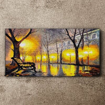 Golden lights in the park Canvas Wall art
