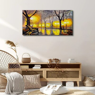 Golden lights in the park Canvas Wall art