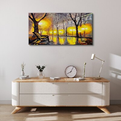 Golden lights in the park Canvas Wall art