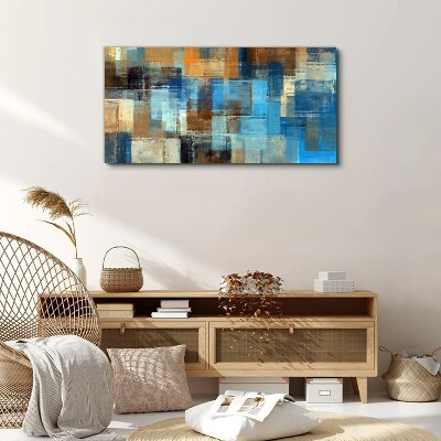 Abstract mosaic of blue tones Canvas Wall art