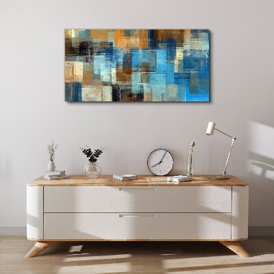 Abstract mosaic of blue tones Canvas Wall art