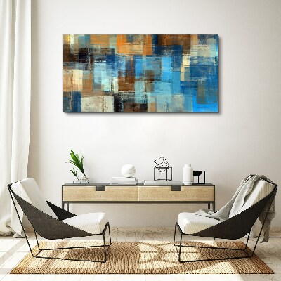 Abstract mosaic of blue tones Canvas Wall art