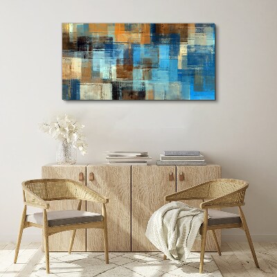 Abstract mosaic of blue tones Canvas Wall art