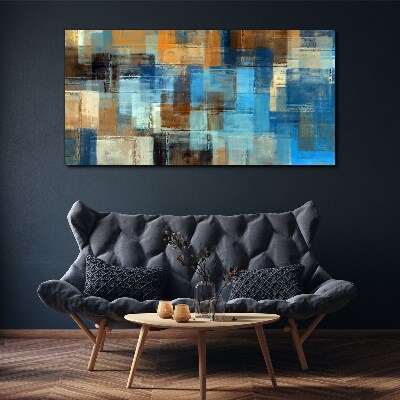 Abstract mosaic of blue tones Canvas Wall art