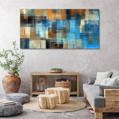 Abstract mosaic of blue tones Canvas Wall art
