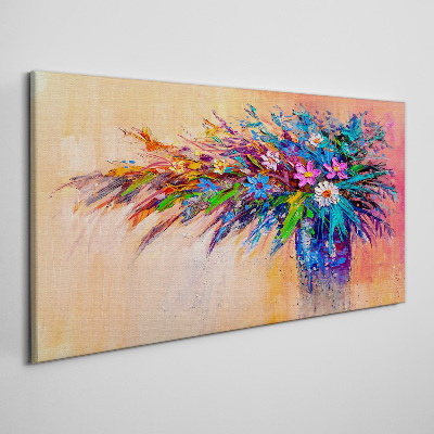 Colorful Flowers in a Vase Canvas Wall art