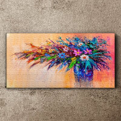 Colorful Flowers in a Vase Canvas Wall art