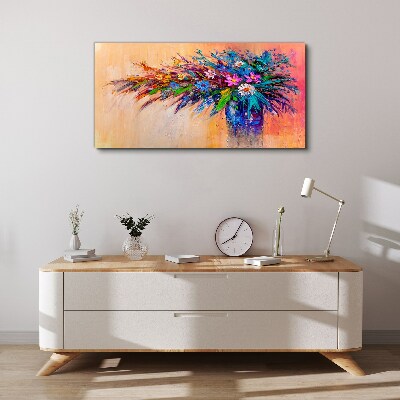 Colorful Flowers in a Vase Canvas Wall art