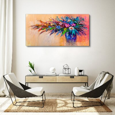Colorful Flowers in a Vase Canvas Wall art