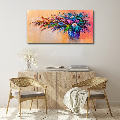 Colorful Flowers in a Vase Canvas Wall art