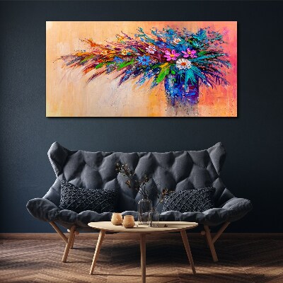 Colorful Flowers in a Vase Canvas Wall art