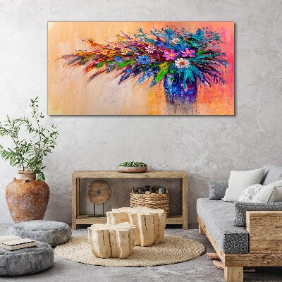 Colorful Flowers in a Vase Canvas Wall art