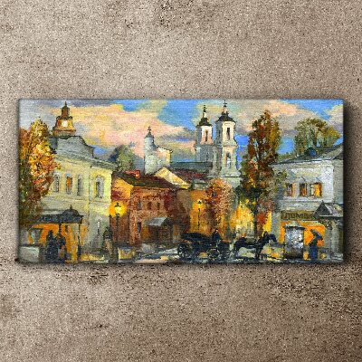 A charming street in autumn scenery Canvas Wall art