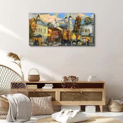 A charming street in autumn scenery Canvas Wall art