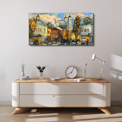 A charming street in autumn scenery Canvas Wall art