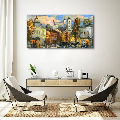 A charming street in autumn scenery Canvas Wall art