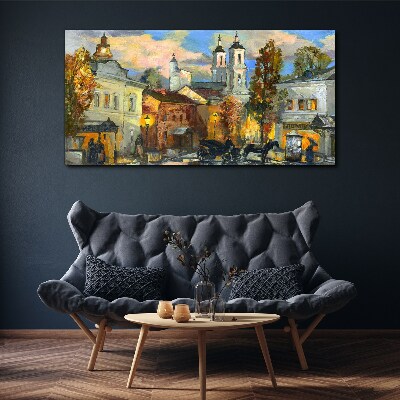 A charming street in autumn scenery Canvas Wall art