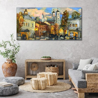 A charming street in autumn scenery Canvas Wall art