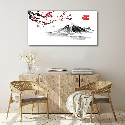 Asian mountain ink Canvas Wall art