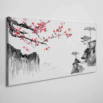 Japanese-style floral landscapes Canvas Wall art