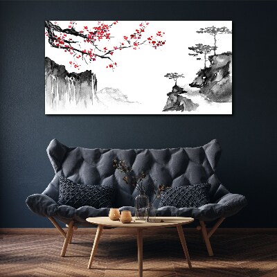 Japanese-style floral landscapes Canvas Wall art