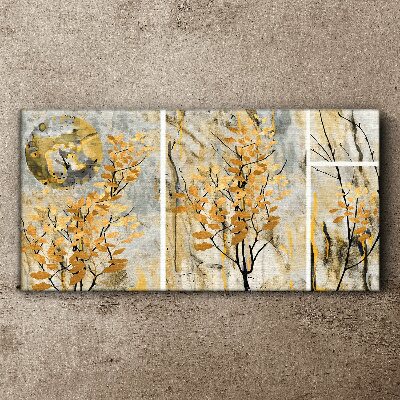 Golden leaves in the moonlight Canvas Wall art