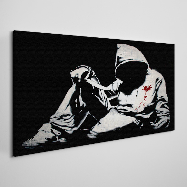 Man with a knife Banksy Canvas print