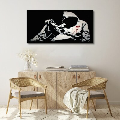 Man with a knife Banksy Canvas print