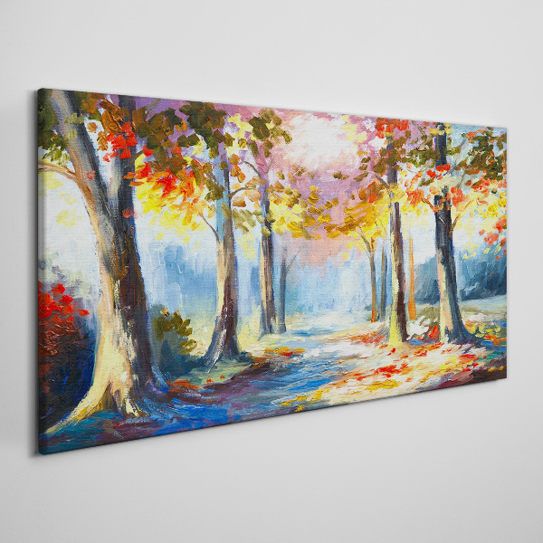 Autumn alley Canvas Wall art