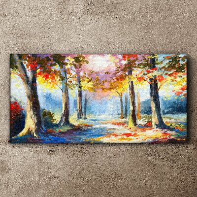 Forest leaves nature path Canvas Wall art