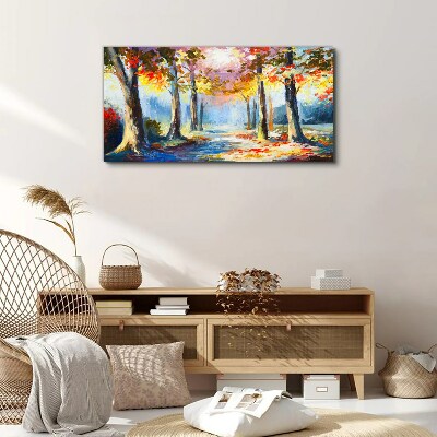 Autumn alley Canvas Wall art