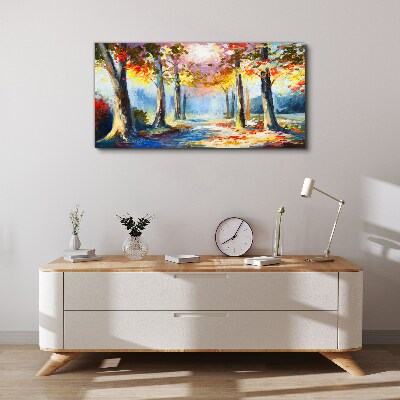 Autumn alley Canvas Wall art