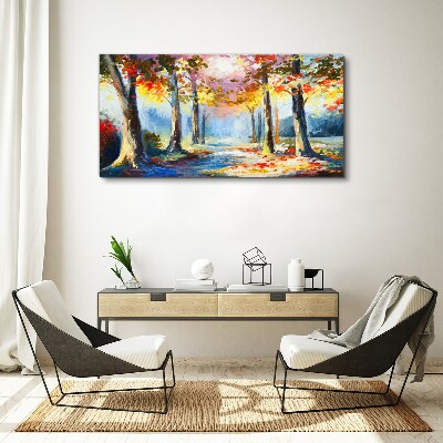 Autumn alley Canvas Wall art