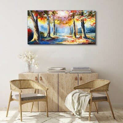 Forest leaves nature path Canvas Wall art