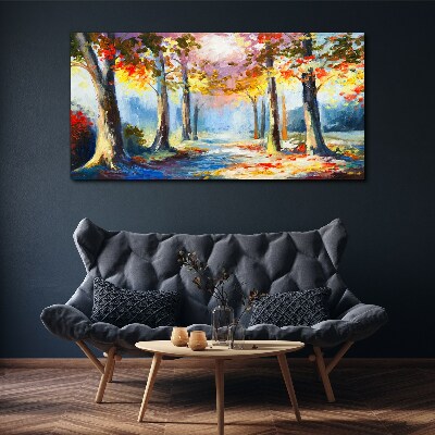 Autumn alley Canvas Wall art
