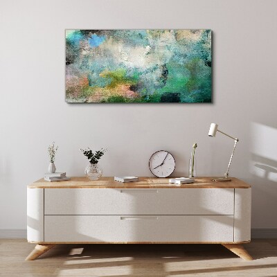 Abstract composition in shades of green Canvas Wall art