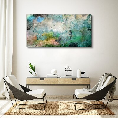 Abstract composition in shades of green Canvas Wall art