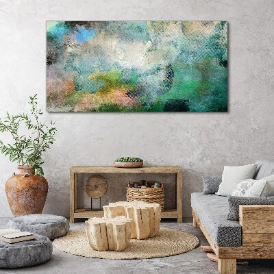 Abstract composition in shades of green Canvas Wall art