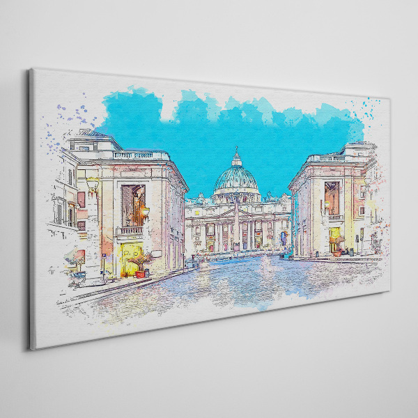 Vatican in watercolor colors Canvas Wall art