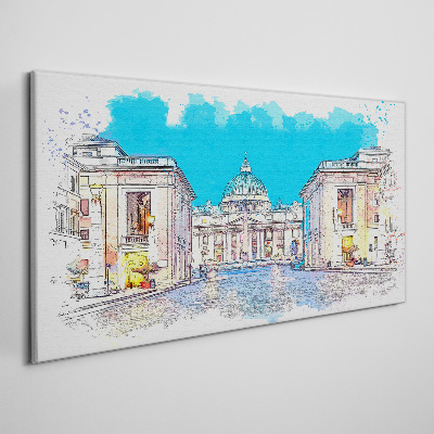 Vatican in watercolor colors Canvas Wall art