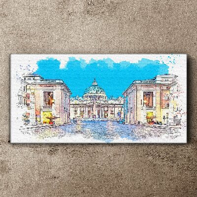 Vatican in watercolor colors Canvas Wall art