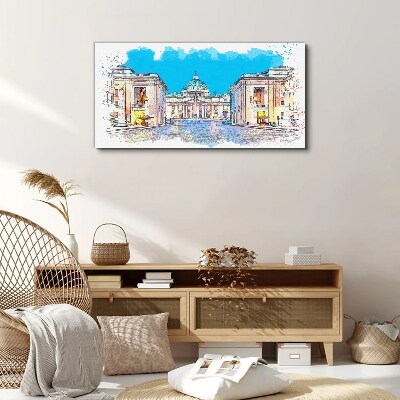 Vatican in watercolor colors Canvas Wall art