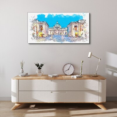 Vatican in watercolor colors Canvas Wall art