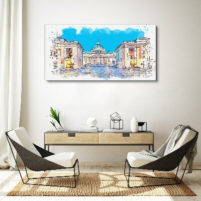 Vatican in watercolor colors Canvas Wall art