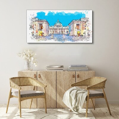 Vatican in watercolor colors Canvas Wall art