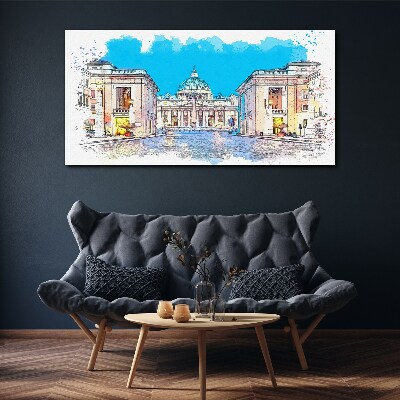 Vatican in watercolor colors Canvas Wall art