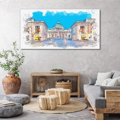 Vatican in watercolor colors Canvas Wall art