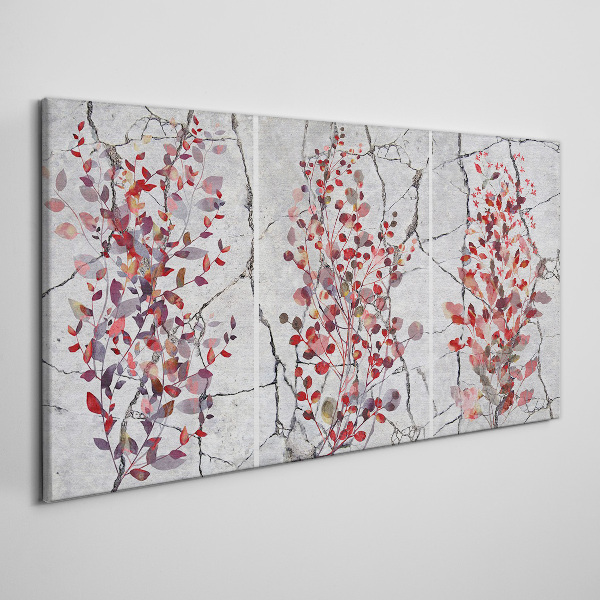 Autumn leaves on a marble background Canvas Wall art