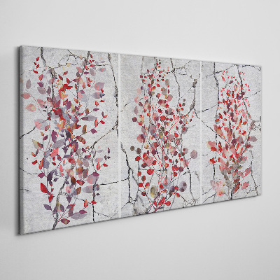 Autumn leaves on a marble background Canvas Wall art