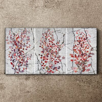 Autumn leaves on a marble background Canvas Wall art
